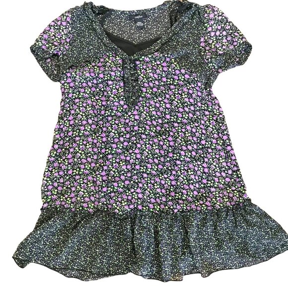 Confess Liberty Floral Cottage Farmhouse Babydoll Sheer 90's Mini Dress. Size‎ S - Picture 1 of 10